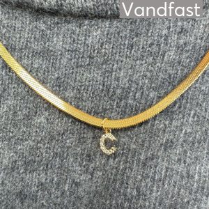 ANNEBRAUNER Snake Letter Necklace (Med Forlænger) - C