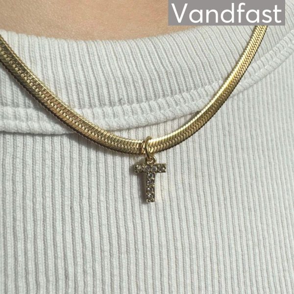 ANNEBRAUNER Snake Letter Necklace (Med Forlænger) - T