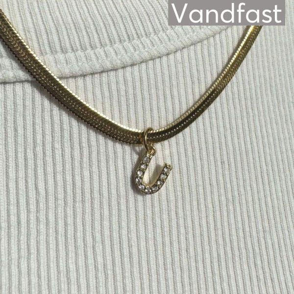 ANNEBRAUNER Snake Letter Necklace (Med Forlænger) - U