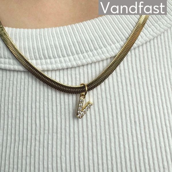 ANNEBRAUNER Snake Letter Necklace (Med Forlænger) - V